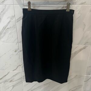 Giorgio Armani Classico Black Wool Pencil Skirt